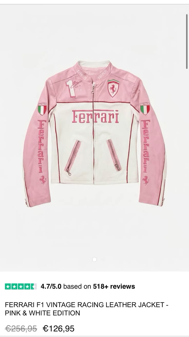 Pink Ferrari Leather Jacket