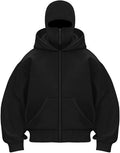 balacava leyered doubla ziplored hoodie