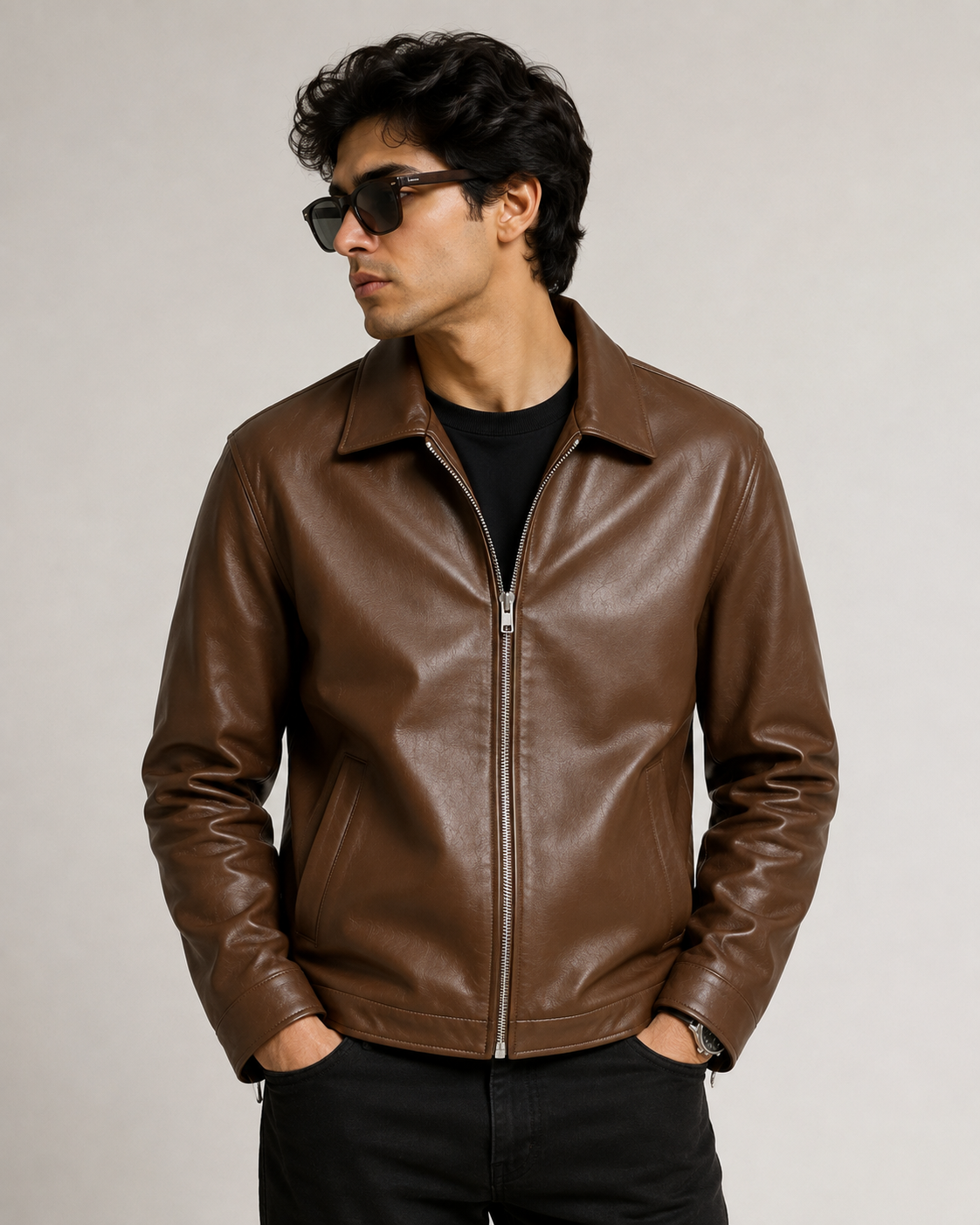 Brown Leather Jacket – Premium Classic Style