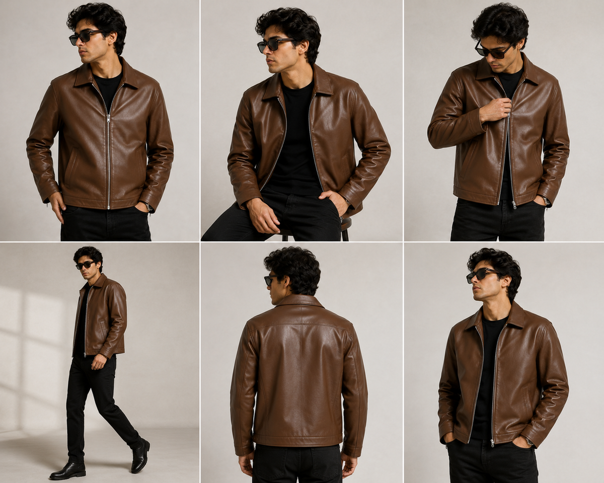 Brown Leather Jacket – Premium Classic Style