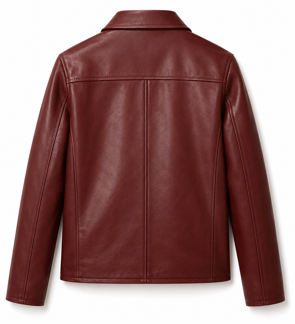 Premium Burgundy Leather Jacket – Classic Fit