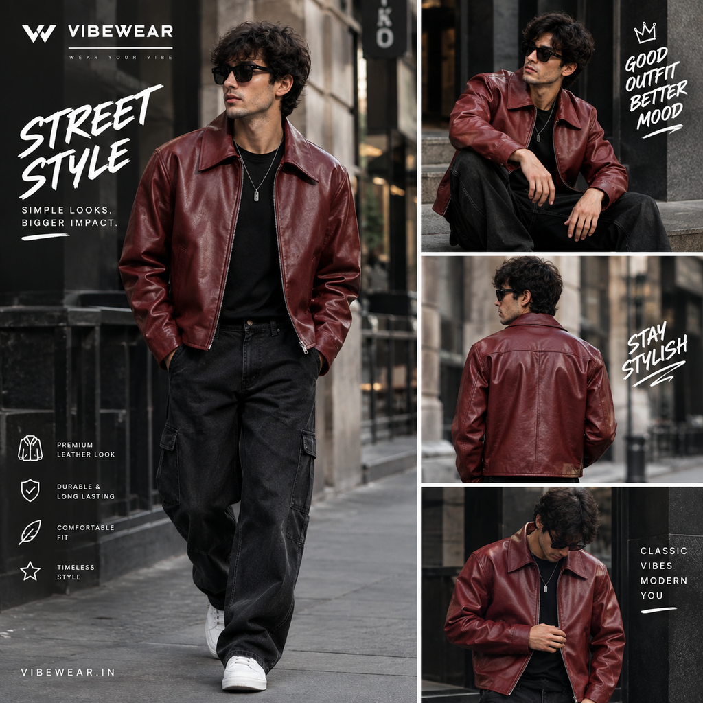Cherry Leather Jacket – Premium Classic Fit