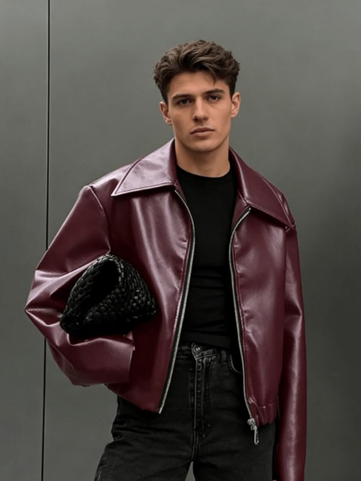Cherry Leather Jacket – Premium Classic Fit