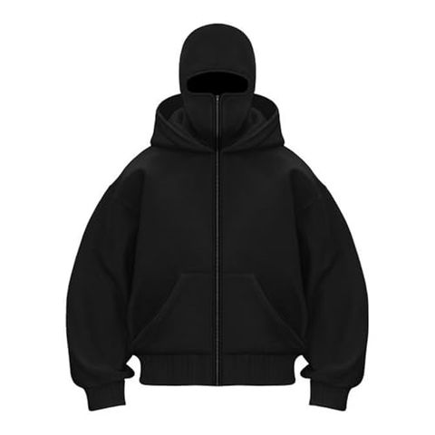 balacava leyered doubla ziplored hoodie