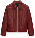 Premium Burgundy Leather Jacket – Classic Fit