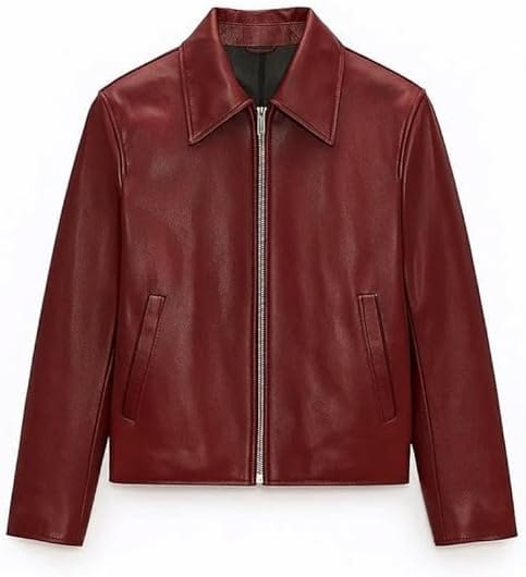 Premium Burgundy Leather Jacket – Classic Fit
