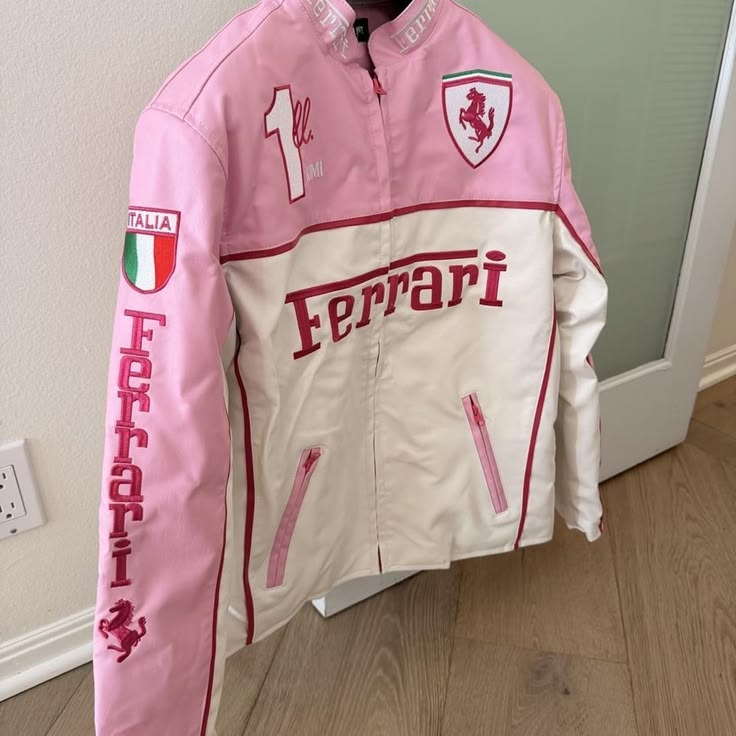 Pink Ferrari Leather Jacket