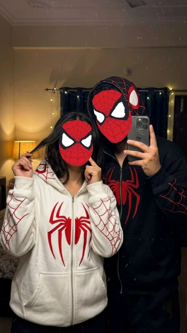 Black & White Spider-Man Couple Jackets